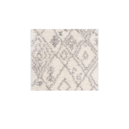 Safavieh Parma Shag Power Loomed Square Area Rug; Cream & Grey - 6 ft.-7 in. x 6 ft.-7 in. PMA583A-7SQ